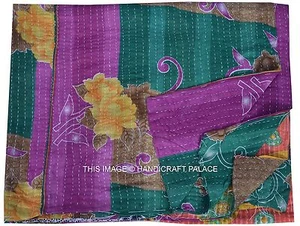 Indio Vintage Algodón Kantha Acolchado Patchwork Colcha Decoración Lavable Manta - Imagen 1 de 5