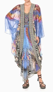 Camilla ~ Love on the Wing Long Cape Kimono Duster Cover 100% Silk BNWT $899 - Picture 1 of 8