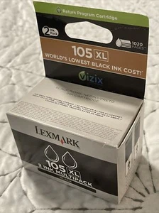 Lexmark High Yield 105XL TWO 2-Ink MULTIPACK - Black - OEM 14N1180 - Open Box - Picture 1 of 4