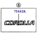 Oryginalna tylna plakietka Corolla Toyota Corolla 2001-2007 75442-02060