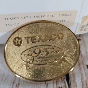 1997 Texaco Gürtelschnalle 95th Anniversary Goldton mit OVP - Bild 1 von 6