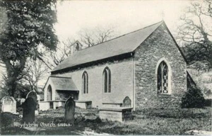 PRINTED POSTCARD OF RHYDYBRIW CHURCH, BRECKNOCKSHIRE, WALES - Picture 1 of 2