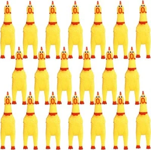 20 Pcs Rubber Chicken,Screaming Chicken,Squeeze Chicken,Yellow Rubber...  - Picture 1 of 7