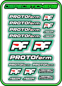 PROTOform RACE BODIES A5 STICKER SET RC CAR NITRO EP RACE PF BNIP TEAL O.S - Picture 1 of 8