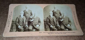 Mormon Stereoview Salt Lake City Utah Prima Presidenza LDS Joseph Smith Lund - Foto 1 di 1