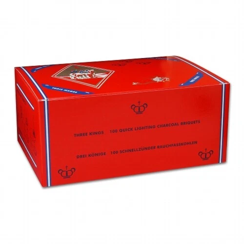 Kohletabletten Three Kings für Wasserpfeifen 40 mm Durchmesser 10 Rollen à 10 - Bild 1 von 1