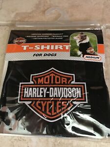 Harley Davidson Bar & Shield Black Dog T-Shirt Pet Clothes size M 