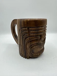 Wooden 5” Hand Craved Tiki Mug Philippines Home Decor - Picture 1 of 11