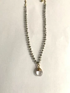 Collar Colgante Acrílico Lágrima Cuentas Cadena Chapado en Oro 14K Latón Estrellas Área - Imagen 1 de 7