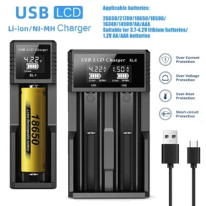 Battery Charger LCD Intelligent Charger Li-Ion Battery 18650 AA/AAA/C/SC/F6 Case - Picture 1 of 19
