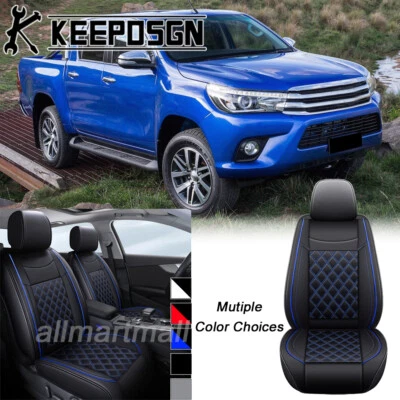 For Toyota Hilux Luxury Pickup Car Seat Covers Full Set Leather Front 5/2 Seater Foto 1 de 4