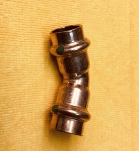  Viega Profipress-Bogen Ø 15mm 45° I/I Fitting Modell 2426 Kupfer 292348 - Bild 1 von 2