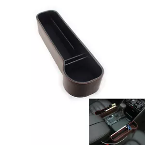 1Pc PU Leathrer&ABS Car Seat Gap Box Storage Organizer Coupe 2-Door Brown - Bild 1 von 7