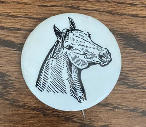 Vintage Horse Head Facing Right Pinback Button - Picture 1 of 2