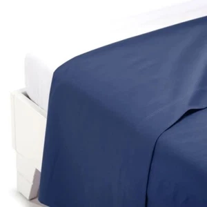 Caleffi, einfarbiges Doppelbett-Oberbettlaken Nachtblau, Baumwolle - Bild 1 von 1