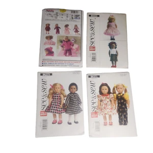 Lot of 4 18" Doll Cloth Patterns Burda Creative 7753 Butterick B5553 B6275 B6371 - Picture 1 of 13