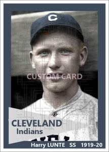Harry Lunte - c. 1919-20 Cleveland baseball - 2.5 x 3.5 custom card (blank back) - Picture 1 of 1