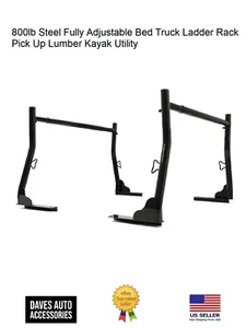 Adjustable Truck Rack w/ Mounting Hardware 800lb Steel Pick Up Lumber Kayak - Picture 1 of 16