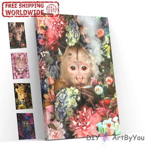 Paint By Numbers Kit Animals Nature Acrylic Painting Kids Home Wall Canvas Draw - Picture 1 of 20
