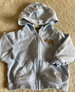 Carters Boys Blue Gray Embroidered Puppy Dog Hoodie Long Sleeve 6 Months - Imagen 1 de 7