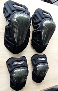 Motorbike Knee Elbow Pads Riding Tribe Carbon Trail E Motorbike E Scooter - Picture 1 of 17
