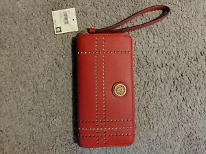 Anne Klein Z/A Wallet Red with Wristlet Strap New With Tags Zippered 8" x 4" - Picture 1 of 3