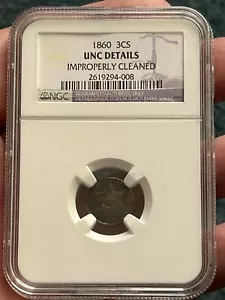 1860 three cent silver - Picture 1 of 8