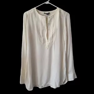 Vince US Women's Size S Yoke Front Trapunto Tunic Top Gauzy Lightweight Roll-Tab - Picture 1 of 14