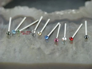 Nasenpiercing Nasenstecker Stecker Edelstahl316L verschiedene Kristallfarben - Bild 1 von 11