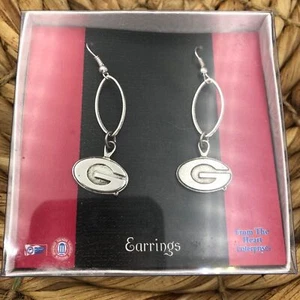 Georgia Bulldogs Logo Dangle Silver Earrings Georgia - Picture 1 of 2