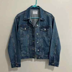 Chaqueta vaquera de lavado medio azul marino antigua nueva con etiquetas bolsillos con botones medianos - Imagen 1 de 5