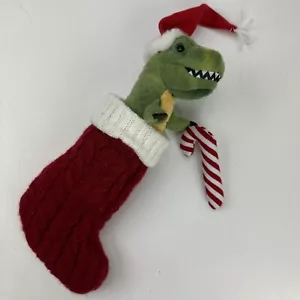 Christmas Dinosaur Plush In Stocking 11" Holiday Stuffed - Picture 1 of 4