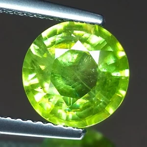 2.90cts 9mm Fine Round Green Natural Titanite Sphene Loose Genuine Gemstones - Picture 1 of 5