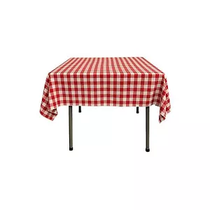 LA Linen Square Checkered Tablecloth 58 By 58-Inches Square. Made in USA - Picture 1 of 10