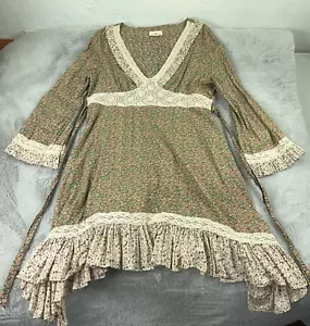 Ralph Lauren Dress Women Extra Large Brown Floral Peasant Prairie Denim & Supply - Picture 1 of 15