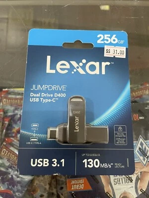 Lexar 256GB JumpDrive Dual Drive D400 USB 3.2 Type-C And Type-A Flash Drive For - Image 1 of 2