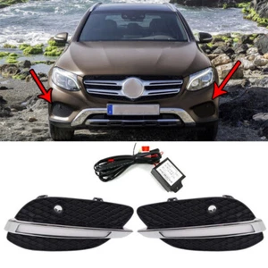 For Mercedes-Benz GLC X205 15-16 Bumper Daytime Light Turn signal Fog Lamp 2Pcs - Picture 1 of 7