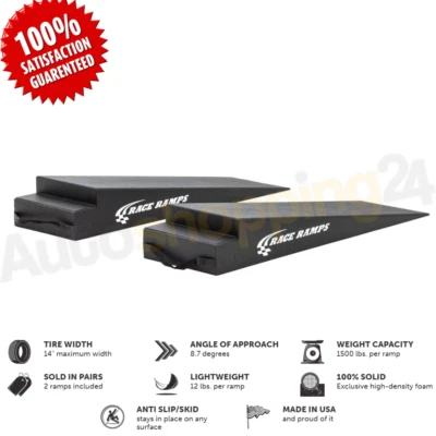 Race Ramps RR-TR-8 8" H Extra-Wide Trailer Ramps - 8.7 Degree Approach Angle - Image 1 of 4