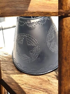 Paralume lampada nero stella in latta traforata stile country casale 4x10x8 - Foto 1 di 12