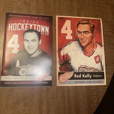 Detroit Red Wings / Toronto Maple red kelly jersey Retirement Program And Card - Image 1 of 2