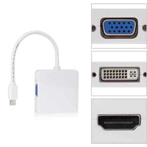 Thunderbolt Mini DisplayPort to DVI VGA HDMI Adapter For Apple Macbook Air Pro - Photo 1/1
