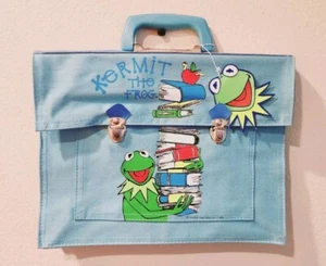 Muppets Kermit the Frog Child's Blue Briefcase Butterfly Original Vtg. 1980 - Picture 1 of 10