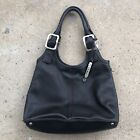 Cole Haan Black Pebbled Leather Hobo Shoulder Bag Triangle Medium Lots of Space