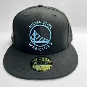 New Era 59Fifty Golden State Warriors Icy UV Mütze - Schwarz, Hellblau Größe 7 1/2 - Bild 1 von 7