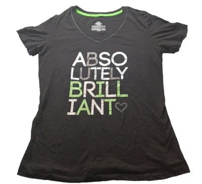 womens XL 15/17 - Black ABSOLUTELY BRILLIANT shirt with Heart - Image 1 of 4