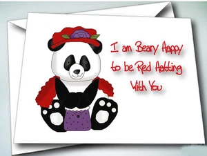 6 tarjetas BEARY HAPPY TO HAT WITH YOU CON SOBRES PARA SOMBRERO ROJO DAMAS DE LA SOCIEDAD - Imagen 1 de 1