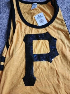 Pittsburgh Pirates Tank Top, Pink By Victoria Secret Medium Women’s Yellow Black - Picture 1 of 5