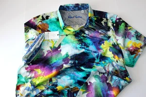 Camisa Robert Graham Tropical Storm Camp Azul Bordada Nueva XXXX-Grande 4XL - Imagen 1 de 6