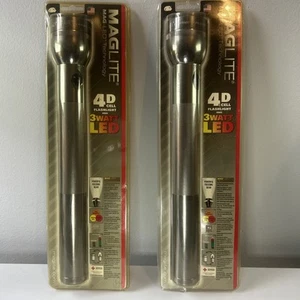 Vintage Maglite 4 Cell D Flashlight Gray Model S4D016 USA New Sealed 2006 - Picture 1 of 21