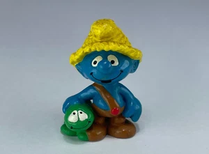 Seltene Schlümpfe Bauer NAT Schlumpf 20403 Schlumpf mit Raupe Figur Vintage 80er - Bild 1 von 9